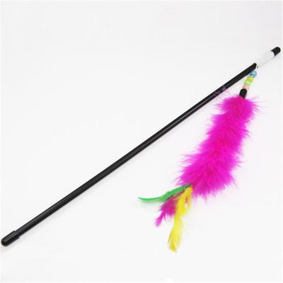 China Colorful Rabbit Hair Cat Feather Teaser Wand Toy Size Customized ODM / OEM Accpeted for sale