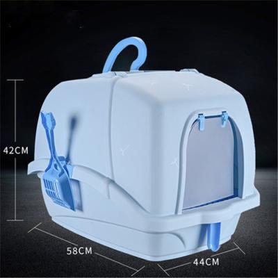 China Anti Spatter Oversized Fully Enclosed Cat Litter Box , Large Cat Toilet Litter Box for sale