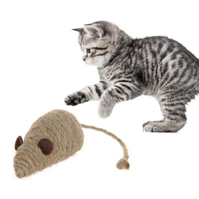 China Customized Size Interactive Mouse Cat Toy Sisal Material Washable Durable for sale