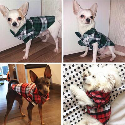 China Soft Pet Apparel Summer Plaid Small Dog Vest 100% Cotton Material for sale