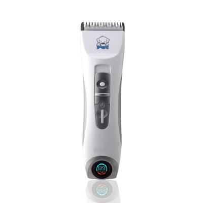 China Silver Color Professional Pet Clippers , Pet Fur Trimmer With Digital LCD Display for sale