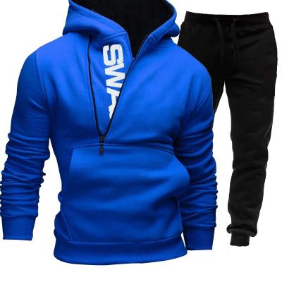 China Men's Breathable Clothing Casual Plus Size Tracksuit Men's Pieces 2 Set Sweatshirt And Sportspants Teams Zipper Hoodies for sale