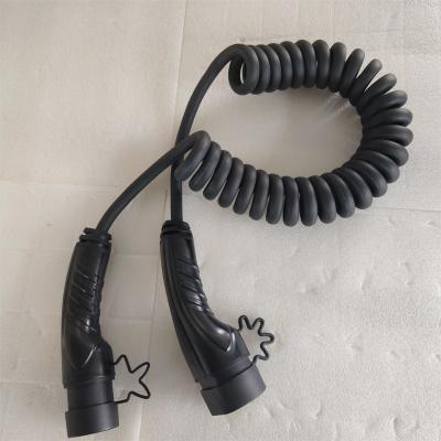 China WISEPICK 2000V Electric Vehicle Charging Cables DC500V Type 2 to Type 2 16A 32A 3.5KW 7KW 11KW 22KW Spiral Cable for sale