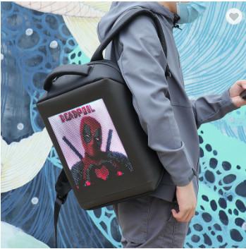 China Programmable Smart HD P3.75 LED Light Up Backpack For Travelling for sale