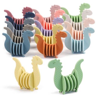 Cina 6PCS giocattoli in silicone per bambini blocchi di costruzione Dinosauro CE / EN71 / FDA in vendita