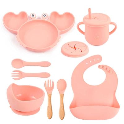 China Round 3 Years Old Silicone Dinnerware Set Microwave Safe Soft for sale