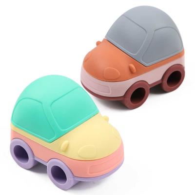 China 4pcs Car Building Blocks Silicone Stacking Blocks Cute And Attractive for sale