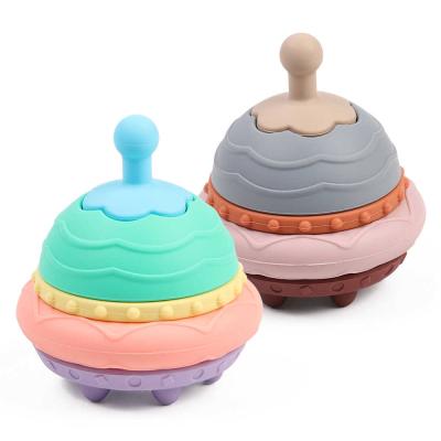 China Brinquedos de silicone para bebés de 2 a 4 anos de idade EN71 Blocos de empilhamento de silicone à venda
