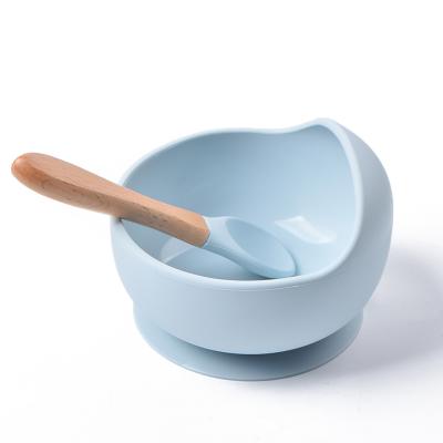 China Taça de alimentação de silicone de microondas azul Taças de sucção de desmame duráveis à venda