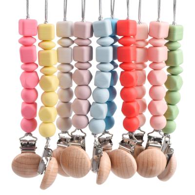 China Red Pink Silicone Bead Dummy Clip Personalised Dummy Clip Silicone for sale
