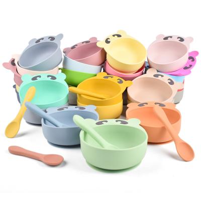 China 200ml Orange Silicone Weaning Bowl Durable Weaning Suction Bowls for sale