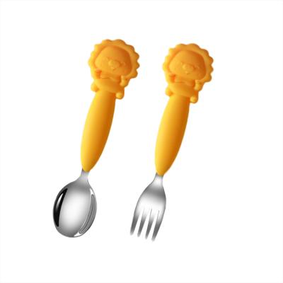 China 230C Heat Insulation Silicone Spoon And Fork Eco Friendly For Kids for sale