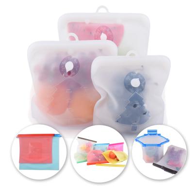 China 1.5L Sandwich Preservation Silicone Food Pouches Reusable Food Storage Bags for sale