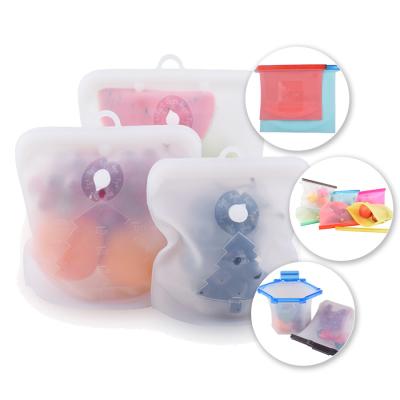 China 1L Liquid Silicone Food Pouches 1000mL Reusable Ziploc Bags Silicone for sale