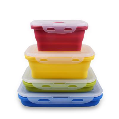 China 800ml 1200ml Silicone Lunch Containers Collapsible Silicone Lunch Box for sale