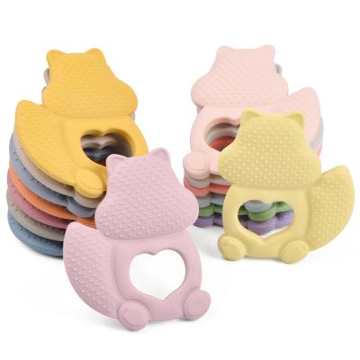 China Multicolored Squirrel Teether Silicone Teether BPA Free LFGB Approval for sale