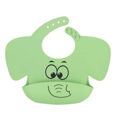 China Green Meal Silicone Feeding Bib Customized Silicone Weaning Bibs for sale