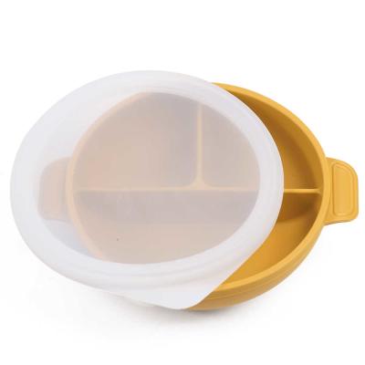 China Round Silicone Food Bowl Heat Resistant Silicone Suction Bowl for sale