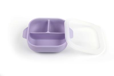China BPA Free Silicone Weaning Bowl 3 Divider Suction Feeding Bowl for sale