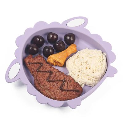 China Purple Sheep Silicone Section Plate Silicone Childrens Plates For Toddlers for sale