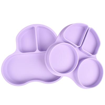 China Non Toxic Silicone Childrens Plates Lead Free Suction Divided Plate for sale