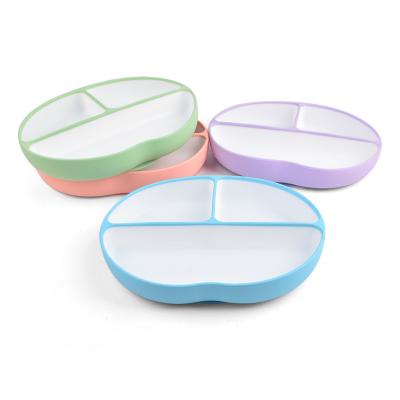 China Freezer Safe Silicone Childrens Plates Silicone Juveniles Plates for sale