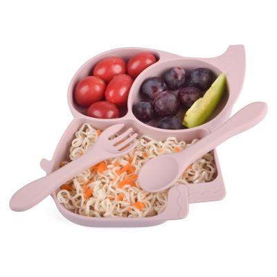 China Elephant Silicone Divided Plate BPA Free Weaning Suction Plates for sale