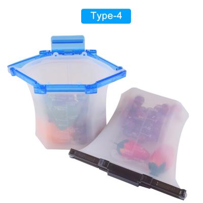 China Eco Zip Top Silicone Bags Silicone Food Pouches Microwave Safe for sale