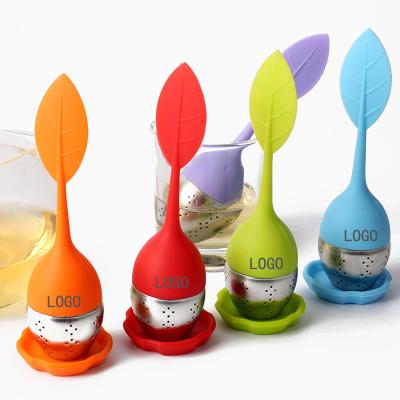 China SS Leaf Silicone Tea Infuser Silicone Household Products Heat Resistance for sale