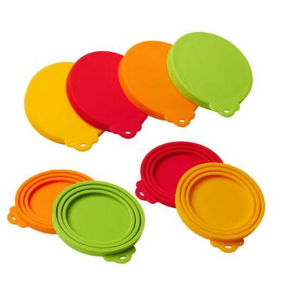 China La lata de silicona para alimentos para mascotas cubre productos de silicona personalizados Rojo Naranja en venta