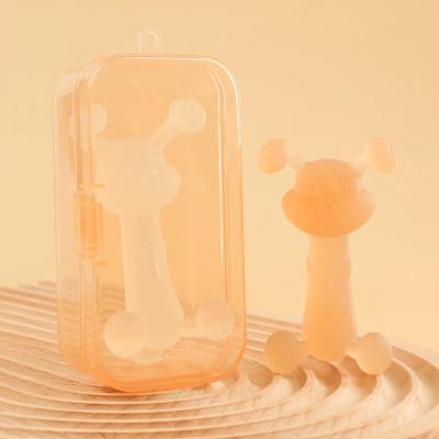 China Customized Logo Silicone Teether with FDA Approved Baby Teething Toy In Retail Box for sale