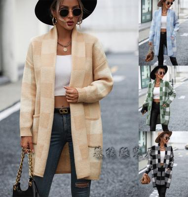 Китай Новое женское пальто свободное платовый цвет трикотажный кардиган свитера продается