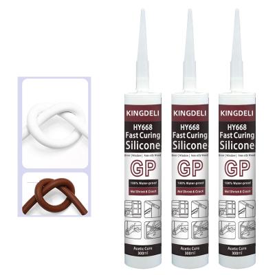 China Transparent GP Acetic Cure Silicone Sealant Caulking Windows Outside for sale