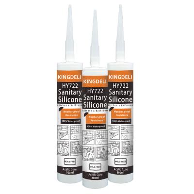 China RTV Acetic Sanitary Exterior Silicone Caulk Sealant Transparent Clear for sale