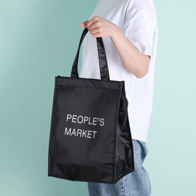 China Promotion Nonwoven Shopping Bag PP Nonwoven Black Reusable Grocery Bags for sale