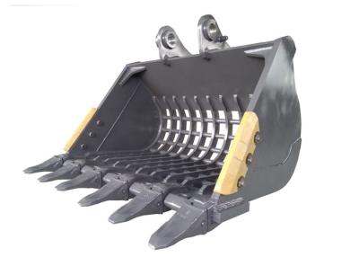 China V Ditch Excavator Rock Bucket , Excavator Rake Bucket Trapezoidal High Precision Welded for sale