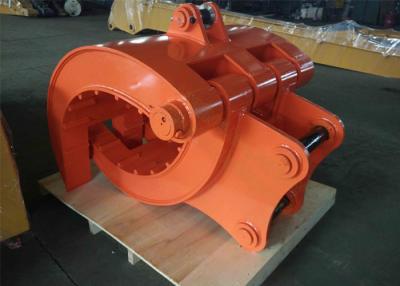 China Q345B NM400 Excavator Thumb Grab Hitachi Orange Color 990 mm Bucket Width for sale