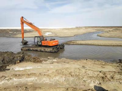 中国 ディーゼル機関の水陸両用ポンツーンは、小型掘削機クローラー掘削機のタイプを追跡します 販売のため