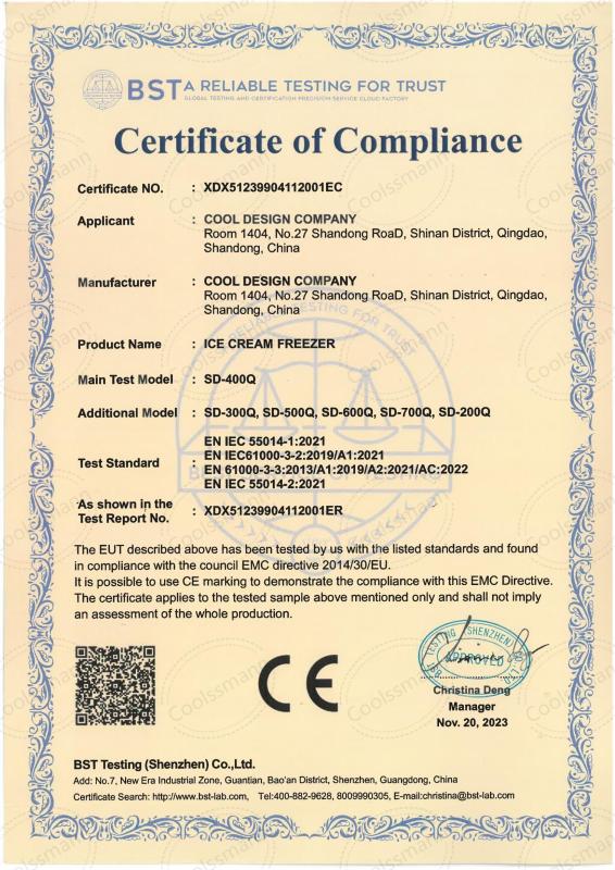 CE - Coolssmann Refrigeration Co.,Ltd.