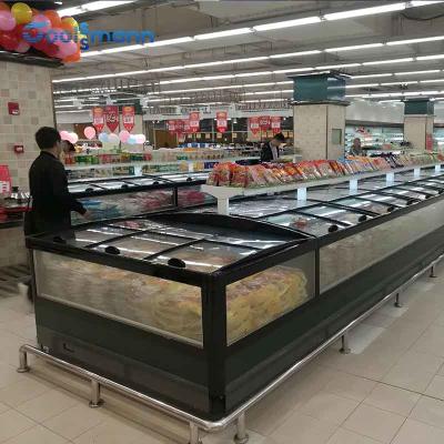 Chine Réfrigérateur profond à couvercle serti combiné d'affichage de congélateur d'île de supermarché à vendre