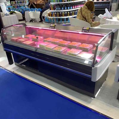 China O supermercado fino comercial indica o refrigerador, congelador autônomo da exposição do açougue para a loja de carne à venda