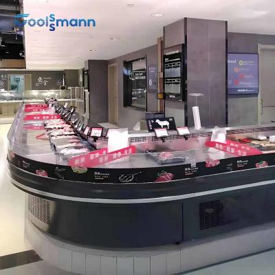 China Fan Cooling Butcher Display Fridge Frost Free Refrigerated Meat Cooler Case for sale
