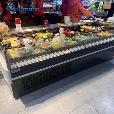 China Single Temperature Meat Display Freezer Stainless Steel Food Counter Butcher Fridge for sale