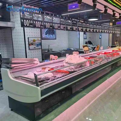 Китай Случай свежего мяса Frost свободный, холодильные установки дисплея мяса 190L встречные продается