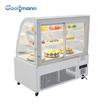 China Bakery Cake Display Cooler Cabinet Sliding Rear Door Refrigerator Showcase for sale