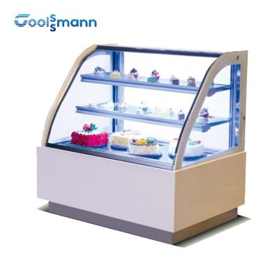 중국 슈퍼마켓 케이크 디스플레이 냉각기 R290 냉동 전면 유리 내각 경우 115V 판매용