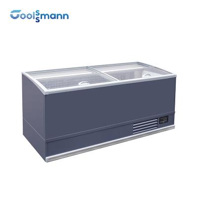 China Automatic Defrost Supermarket Island Freezer Combined Display Chest Refrigerator for sale