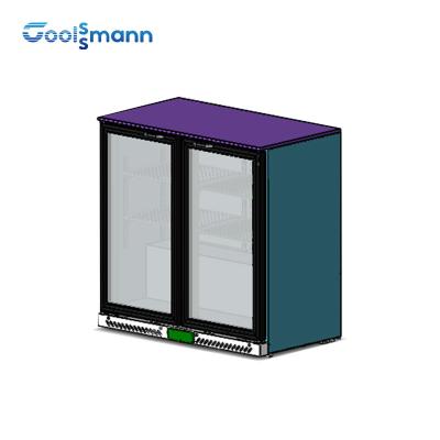 China Automatic Defrost Backbar Cooler LED Control Manually Double Door Fridge for sale