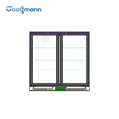 China Überzogene Glasrückseiten-Stangen-Kühlvorrichtung der Tür-2, Doppelschicht-hintere Stangen-Getränkekühlvorrichtung zu verkaufen