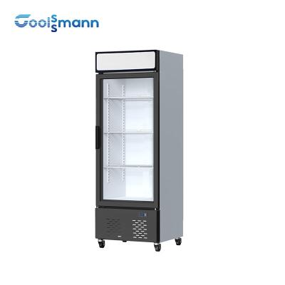 Chine Réfrigérateur de dégivrage automatique en verre simple à fermeture automatique d'affichage du refroidisseur 267L de porte à vendre